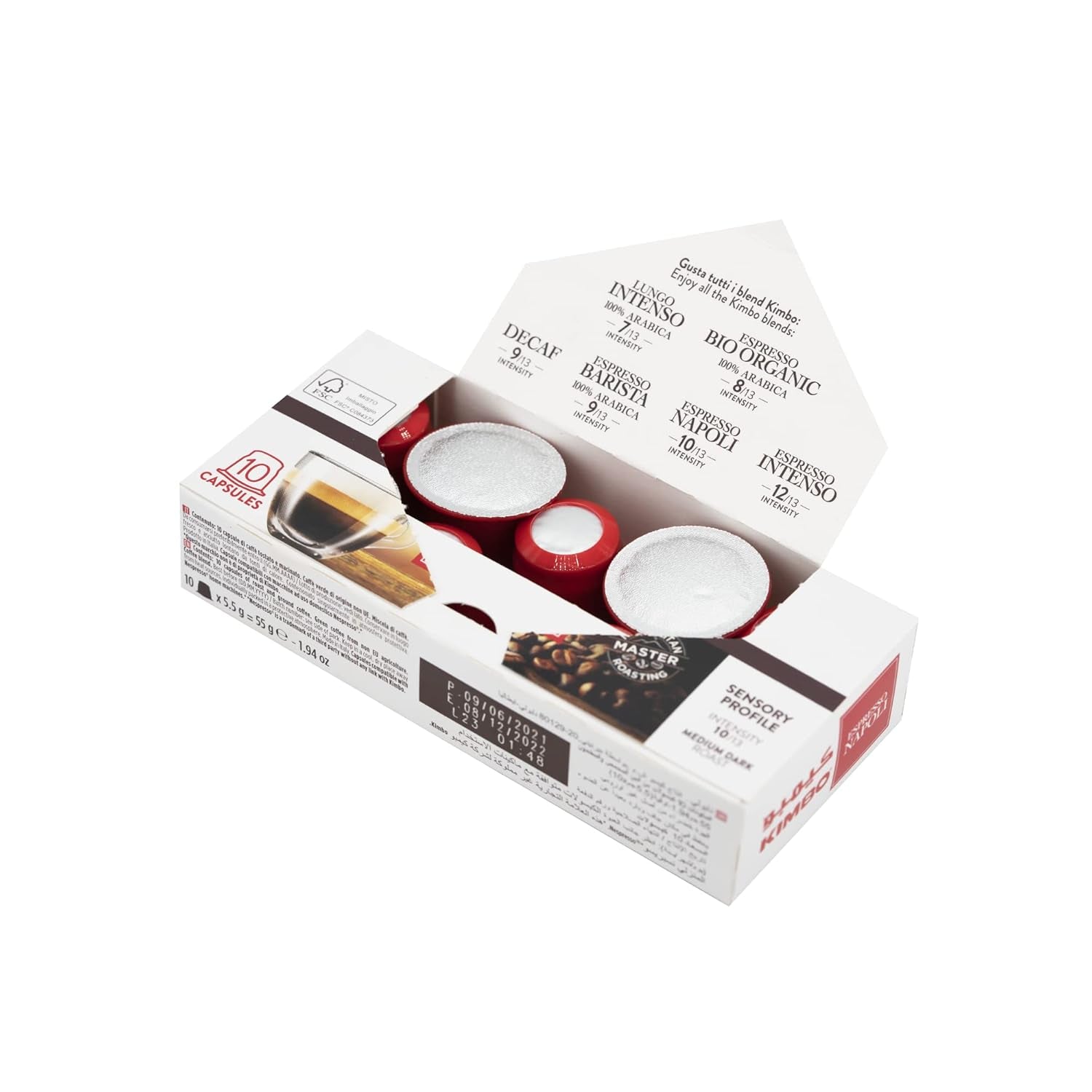 Napoli Kaffeekapseln, compatibile con Nespresso, 10 Packungen mit 10 Kapseln (insgesamt 100 Kapseln)