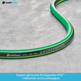 Tubo da giardino CELLFAST Tubo dell'acqua a 5 strati Tubo per irrigazione transfrontaliero a doppia treccia Resistente ai raggi UV Anti-alghe Flessibile 30 Bar 3,4 pollici 50 metri Verde