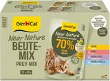 GimCat Near Nature Trial Mix Confezione da 12 - Alimento umido senza cereali per gatti a partire da 7 mesi con una ricetta specifica per la specie e la preda - 12 bustine (12 x 85 g)