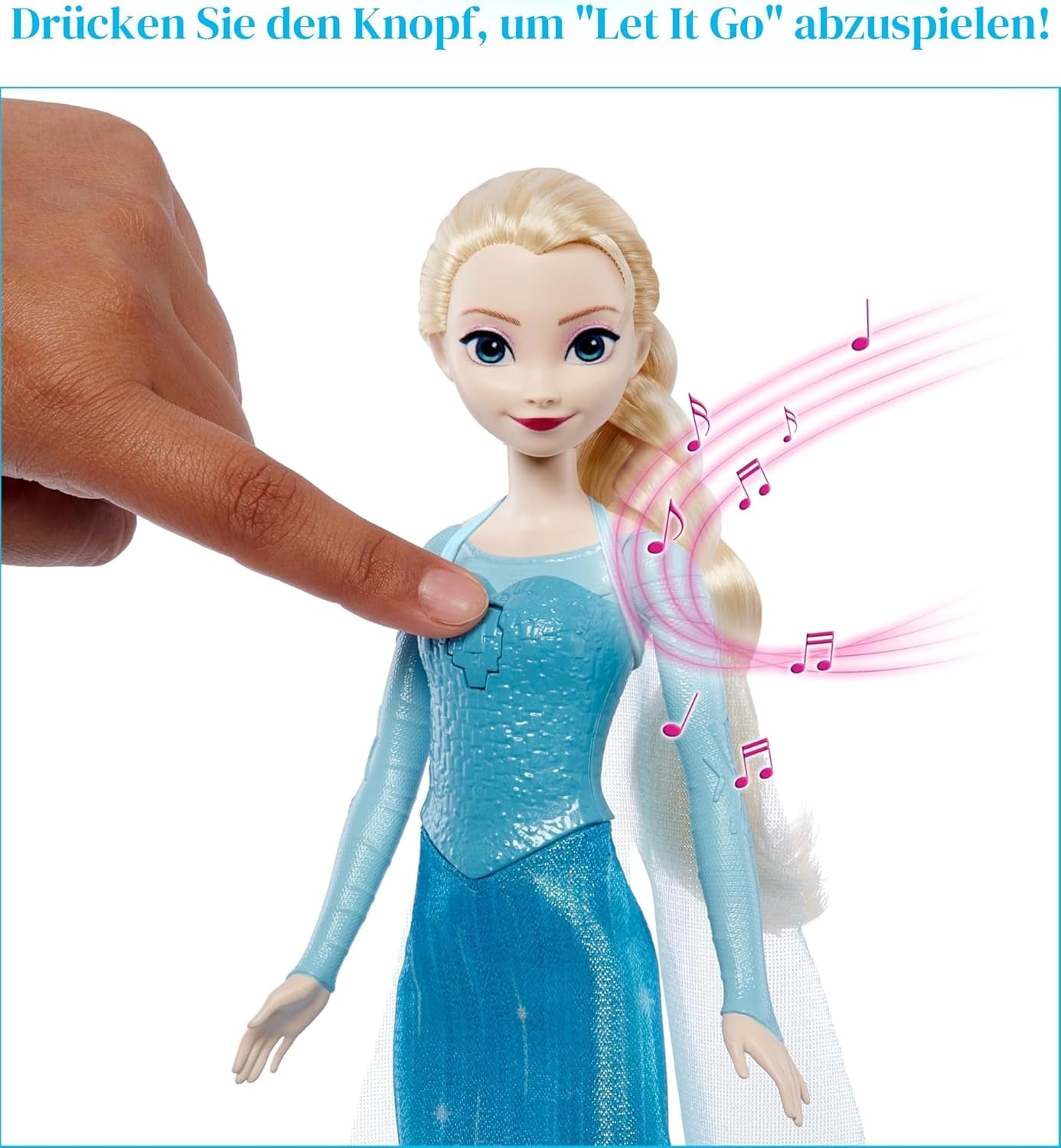 Mattel Disney Frozen Toys Bambola canterina Elsa in abito iconico canta Let It Go dal film Disney Frozen per bambini