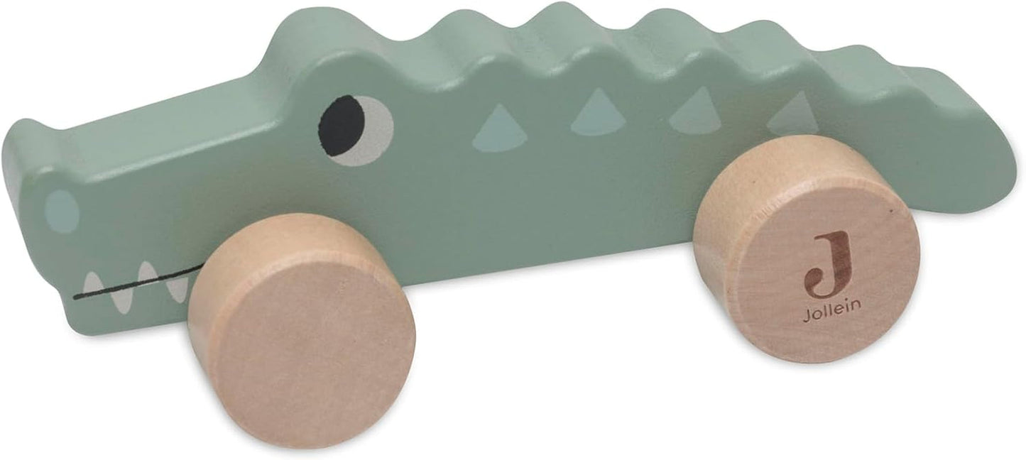Jollein 112-001-67090 Giocattolo in legno su ruote, verde Baby Toys Naty Shop