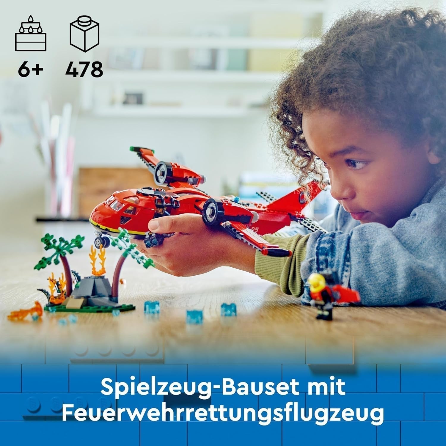 Aereo dei pompieri LEGO City, set pompiere aereo giocattolo per bambini, set da costruzione con 3 personaggi dei pompieri e decorazioni antincendio, eccellente idea regalo per ragazzi e ragazze dai 6 anni 60413 Set da costruzione Besuche den LEGO-Store