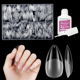 Unghie finte corte Ballerina 500 pezzi Colla su 12 misure Unghie artificiali Punte per unghie corte in gel morbido con copertura completa per unghie in gel Corte S