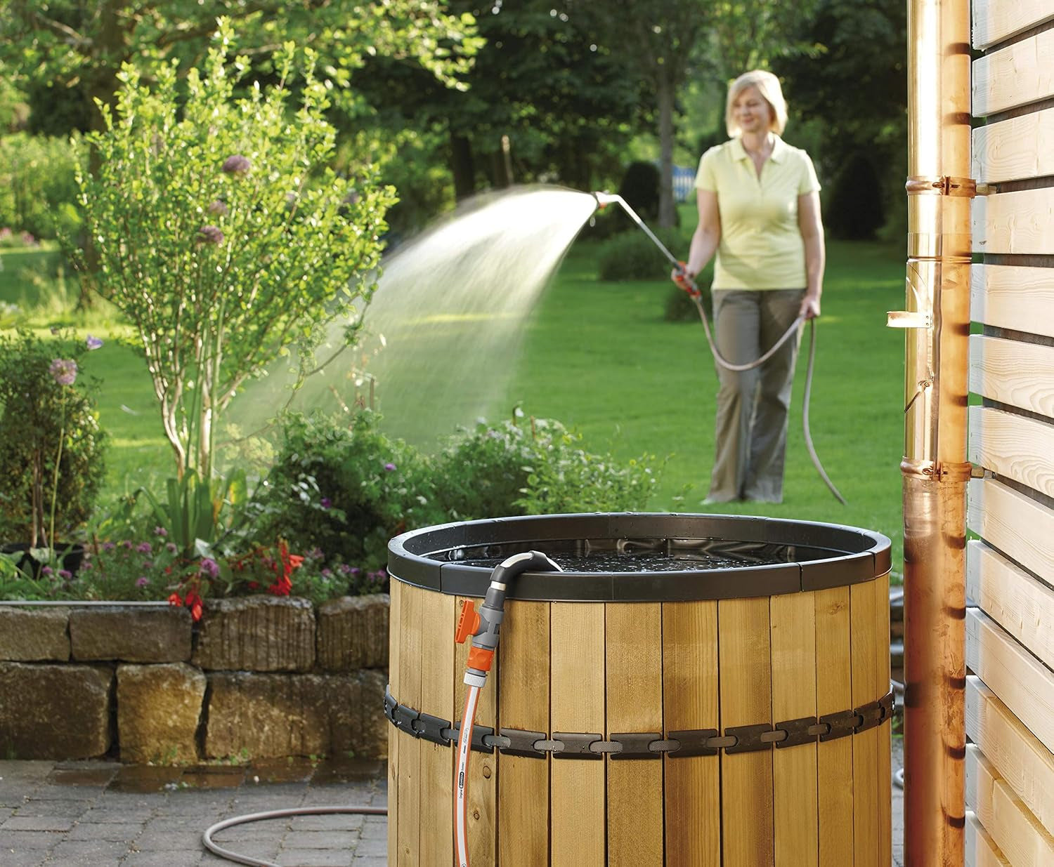 Gardena Prolunga per tubo telescopico: Tubo di prolunga per pompe a botte per acqua piovana, 21 cm, Ideale per serbatoi d'acqua più lunghi, Filettatura 33,3 mm (G1 pollici) / 33,3 mm (G1 pollici) (1420-20)