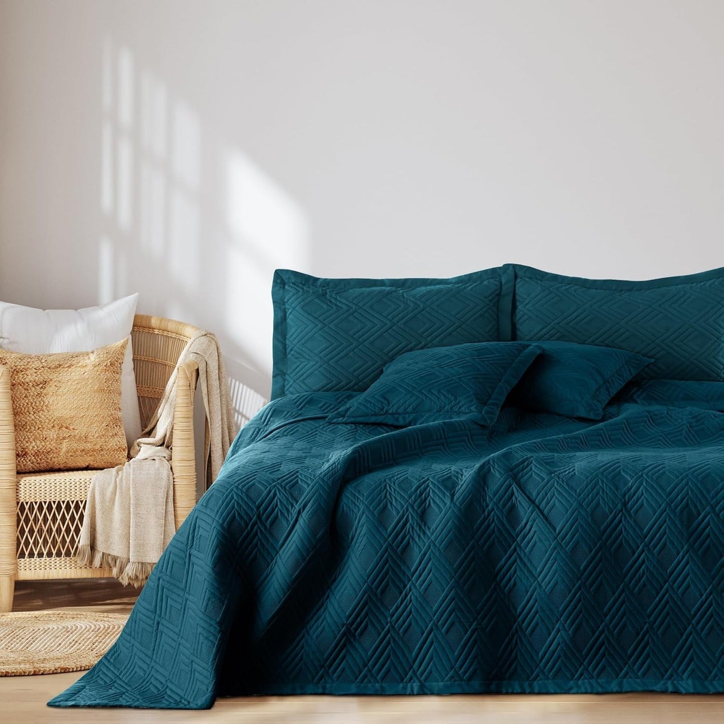 Ameliahome Copriletto 170X210 Cm Copriletto Fronte/retro Trapuntatura Ad Ultrasuoni Poliestere Ophelia Verde Scuro Letti e Coperte Besuche den AmeliaHome-Store Ofelia Indigo 260X280 Cm
