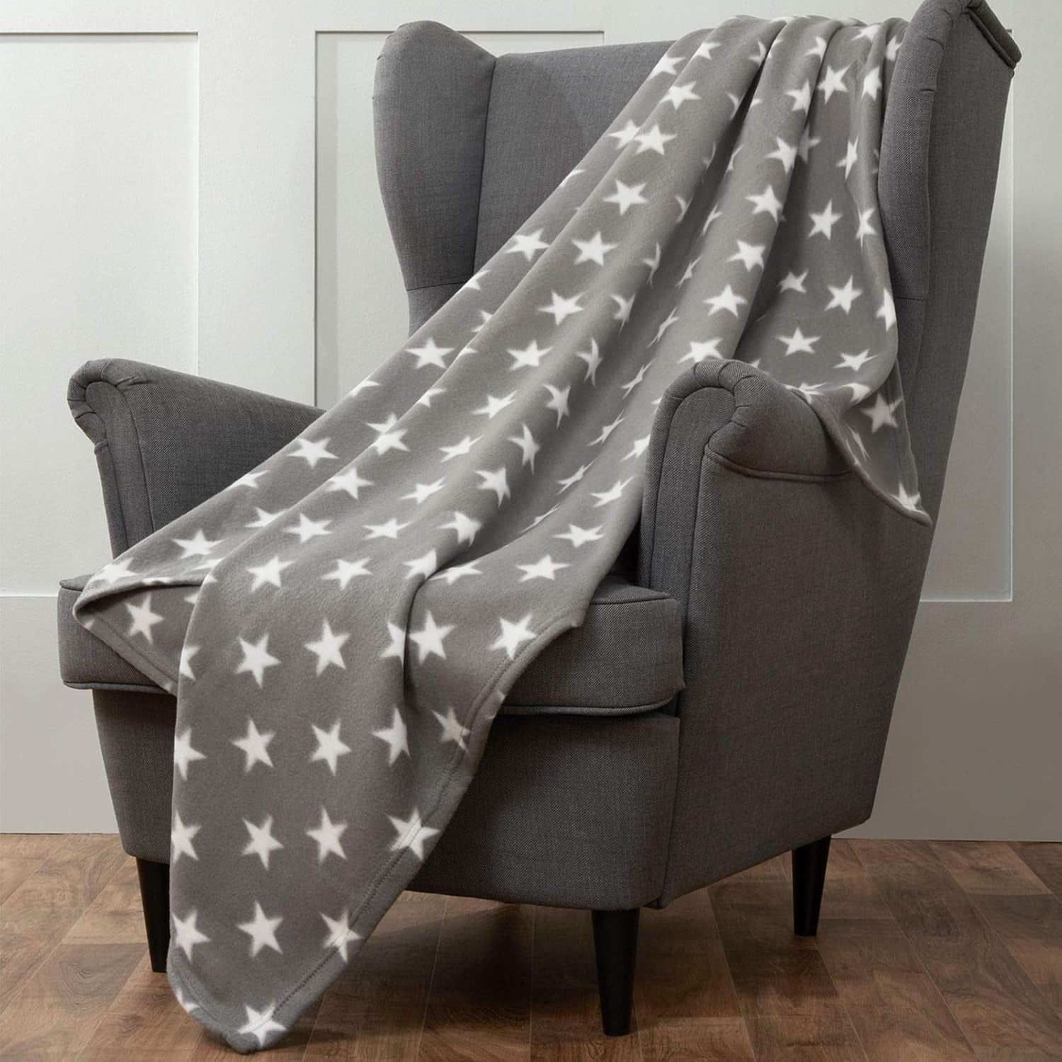 DREAMSCENE comoda coperta soffice coperta in pile - coperta da soggiorno calda invernale morbida, coperta per divano, coperta per divano, morbida coperta per bambini, soggiorno e morbide coperte 120X150Cm, coperta per divano stelle grigie Letti e coperte Besuche den DREAMSCENE-Store