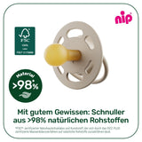 nip - Verde Ciliegia | 0-6 mesi | Confezione da 4 | Suzeta per bebeluși, potenza per alaptare e per loro. Tessuto sostenibile, realizzato in materiale naturale, verde scuro/marrone