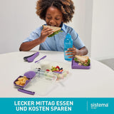 Sistema portapranzo Bento Box TO GO con scomparti | Lunch box da 1,25 L con contenitore yogurt/frutta | per bambini e adulti l | Minty Teal senza BPA [21685-8T], scatole per alimenti Naty Shop verde menta