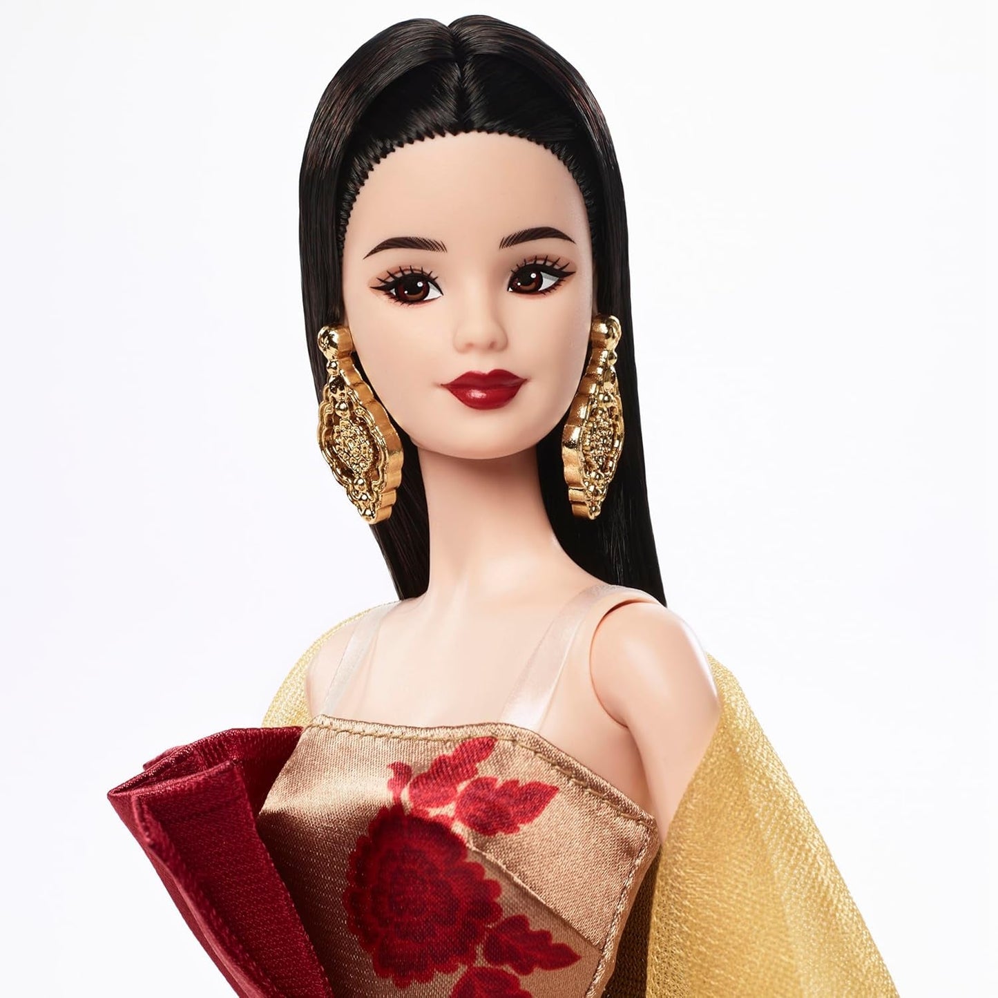 Barbie Signature bambola Capodanno lunare in abito rosso con collezione di peonie dorate JJX83
