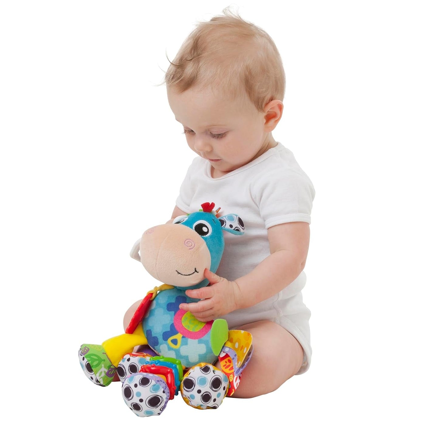 Playgro Clip Clop Confezione Regalo Attività Sensoriali da Giardino - Giocattolo da Giardino Sensoriale per Bambini da 0 Mesi - Giocattolo Interattivo con Sonagli, Massaggiagengive e Amico del Passeggino - 4 Pezzi