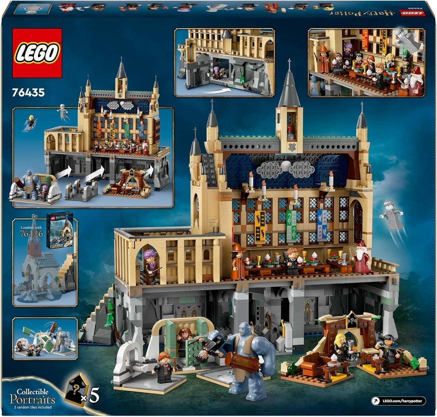 LEGO Harry Potter Castello di Hogwarts: La Sala Grande, giocattolo da collezione con 11 minifigure tra cui Hermione Granger, regalo magico per ragazzi e ragazze 76435 Set da costruzione Besuche den LEGO-Store