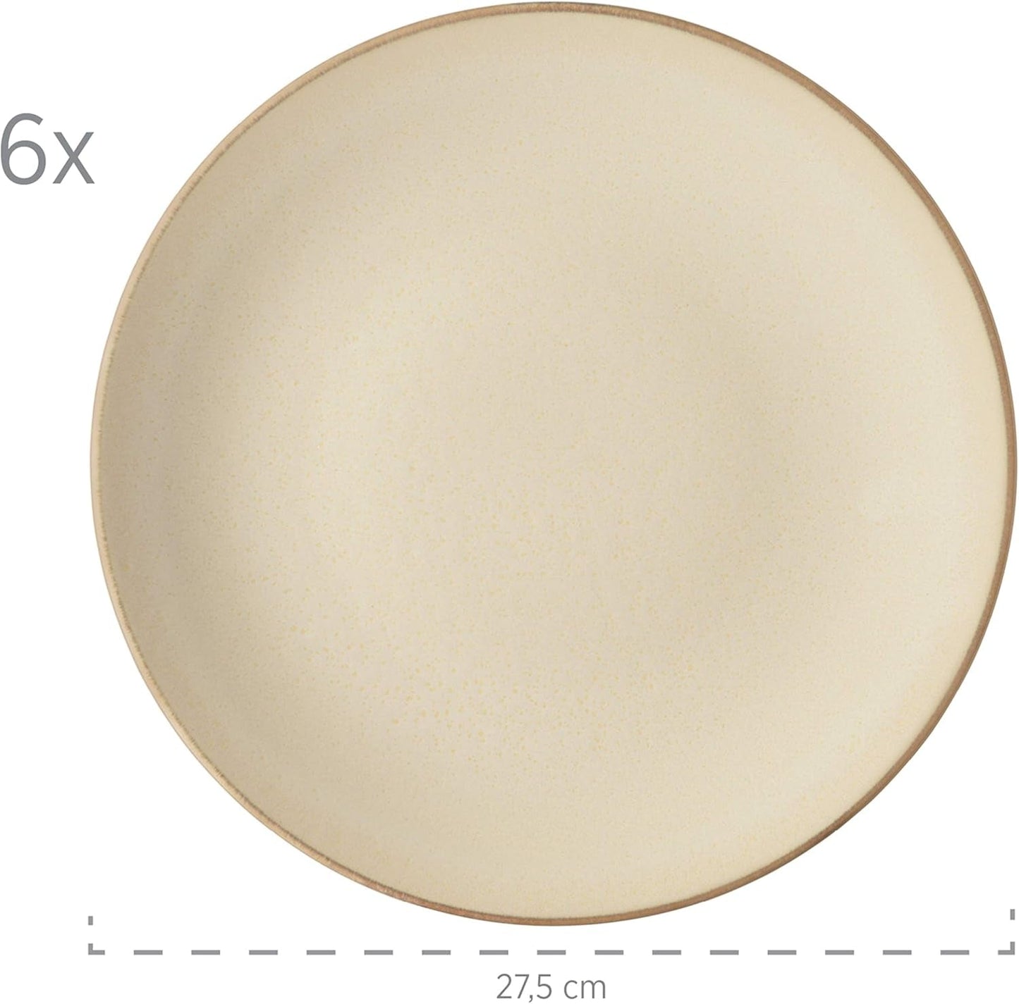 MÄSER 931734 Ossia, Set da banco per 6 persone nel look vintage mediterraneo, servizio da tavola moderno da 12 pezzi con suppellettili e spezie in sandigem Grau, Keramik, Sandgrau