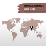 STARKER TOBAK Caffè Malabar monsonato, chicchi interi, tostato a mano - Tostatura media, India, 100% qualità arabica, adatto per caffè filtro, French Press, macchine da caffè completamente automatiche, delicato sullo stomaco - Acidità molto bassa