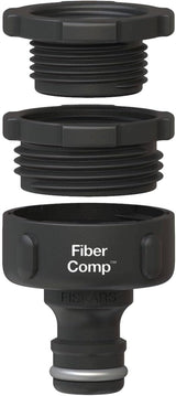 Fiskars Connettore per rubinetto, per rubinetti, Ø 21mm (G 1/2"), FiberComp, misura universale, 10g, Nero/Arancione, 1027053