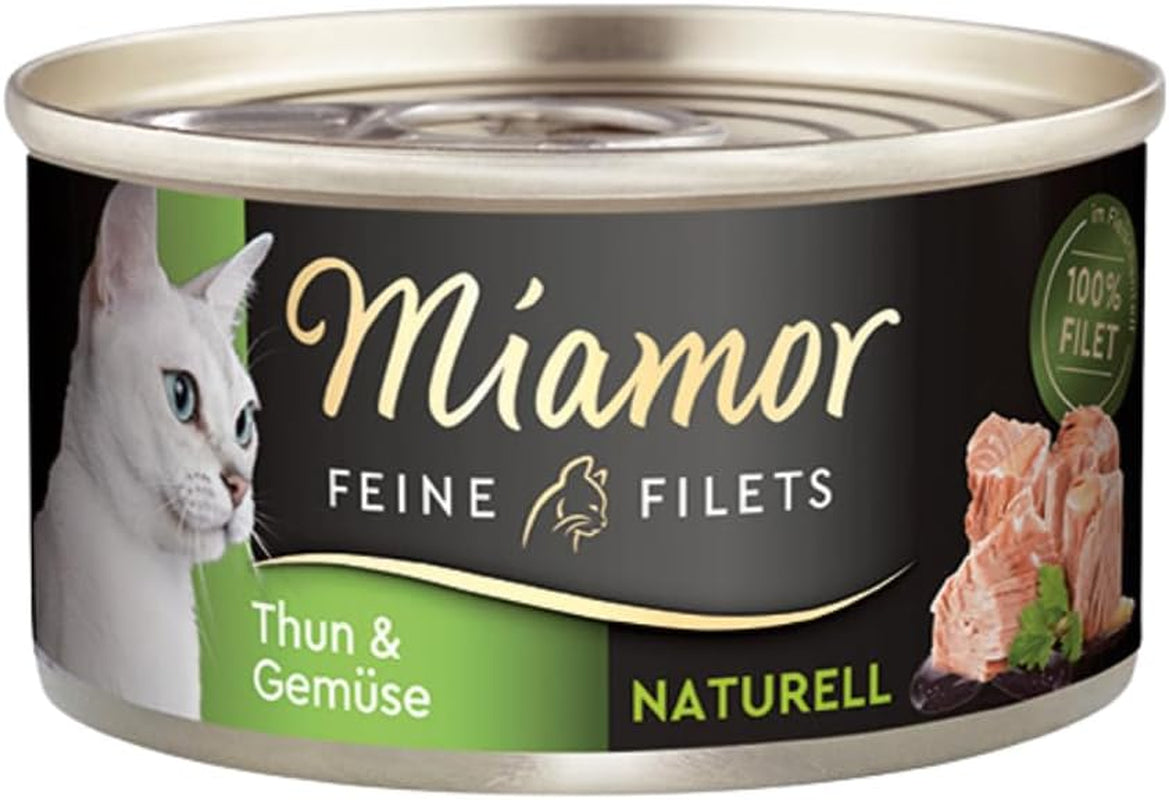- Filetti pregiati al naturale | Wet food for adult cats with fillet pieces in own juice. Complementary low-fat food, canned, without artificial additives | 24 x 80g Tonno e verdure