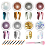 BISHENGYF Polvere per unghie cromata oro rosaNeue Upgrade Grosse Kapazitä Chrom PulverSuper-Spiegeleffekt Metall Mirror Chrome Powder –Neon Glassy Pearl Effect Glitter Nagelkunst Pulver Für DIY Salon