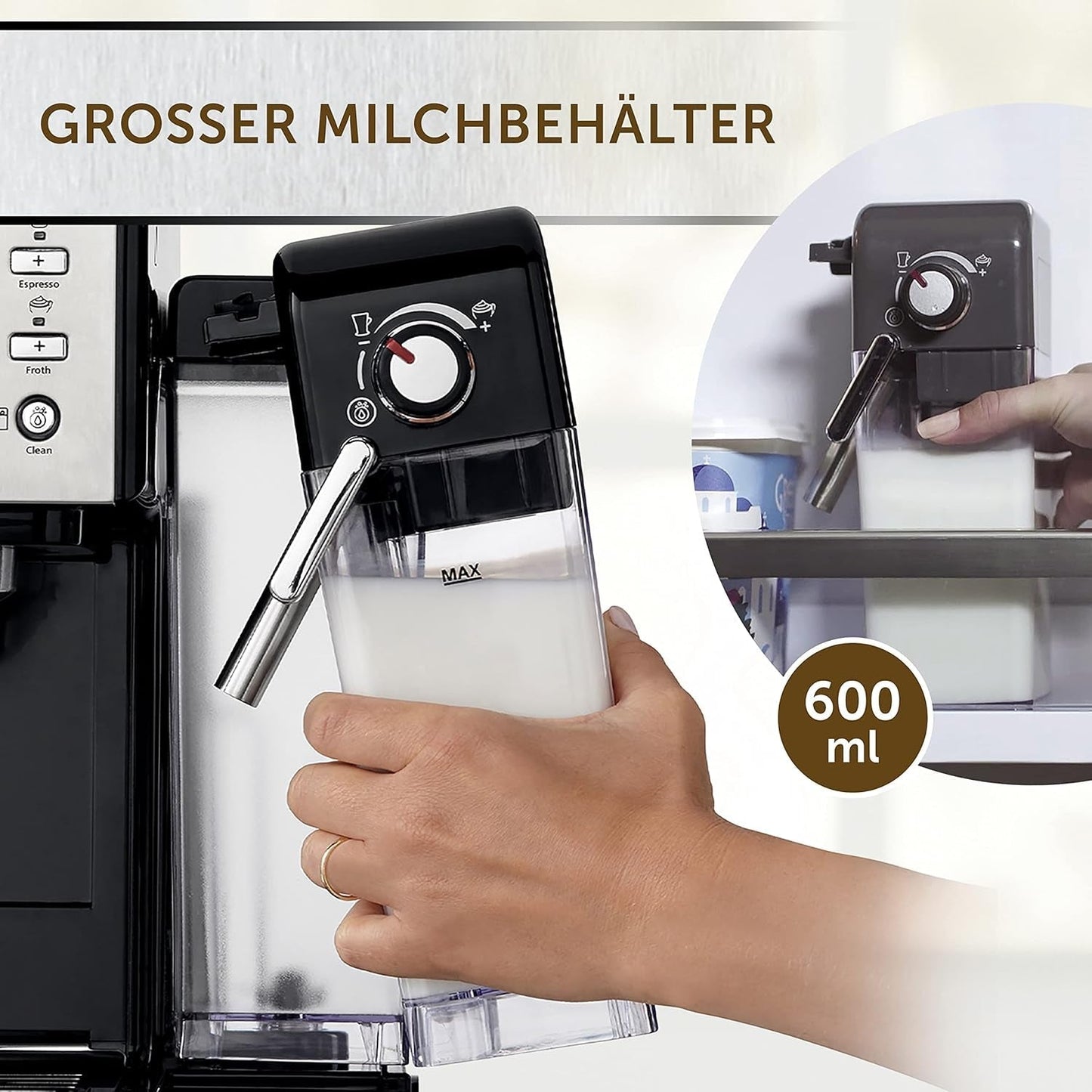 Espresso Breville Prima Latte II | Macchina per latte e cappuccino | Pompa professionale con 15 bar e montalatte | Argento [VCF108X]