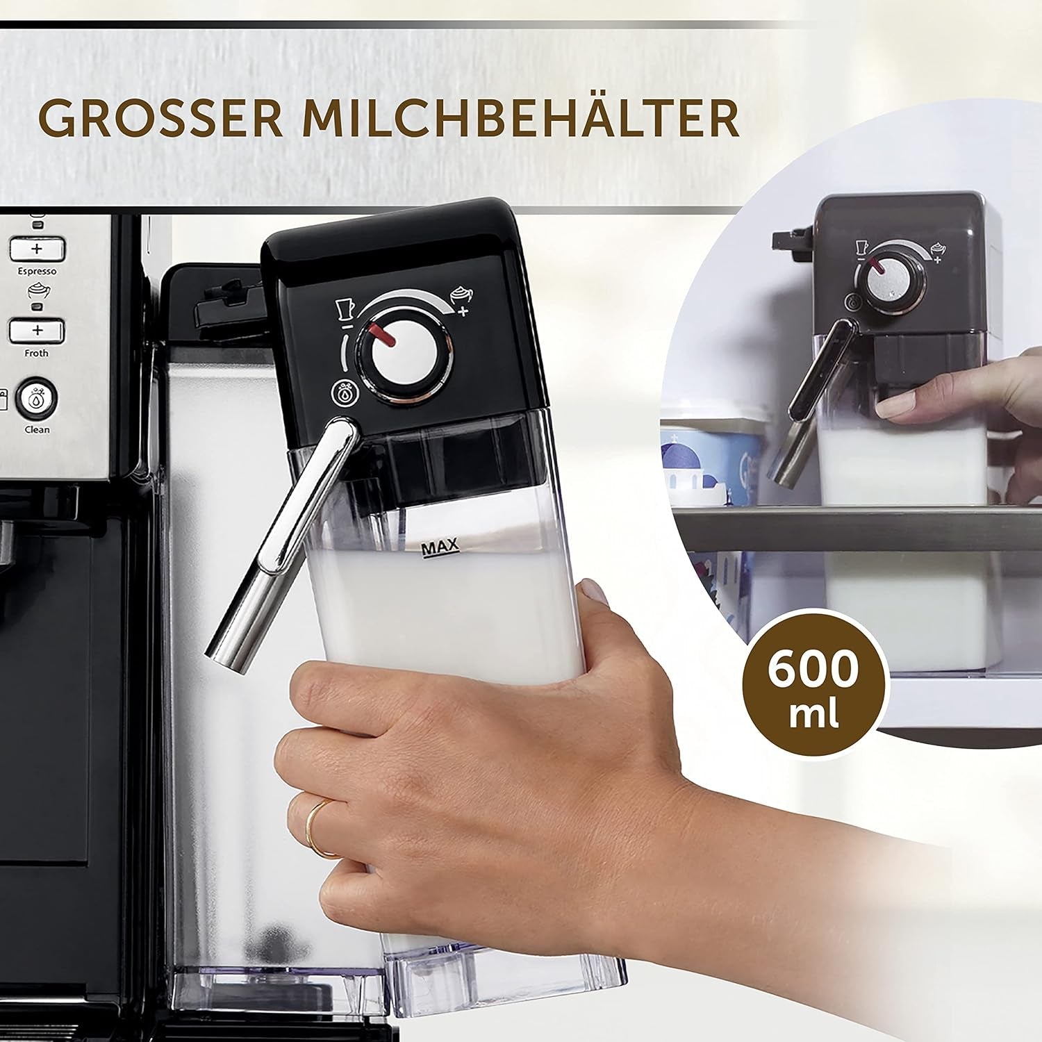 Espresso Breville Prima Latte II | Macchina per latte e cappuccino | Pompa professionale con 15 bar e montalatte | Argento [VCF108X]
