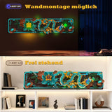 Kit di costruzione di piastrelle del mitico drago per adulti, giocattolo da costruzione 3D Divine Loong Art con luci a LED e fiori, kit di modelli in rilievo di draghi fai da te, regali creativi e decorazioni (1676 pezzi)