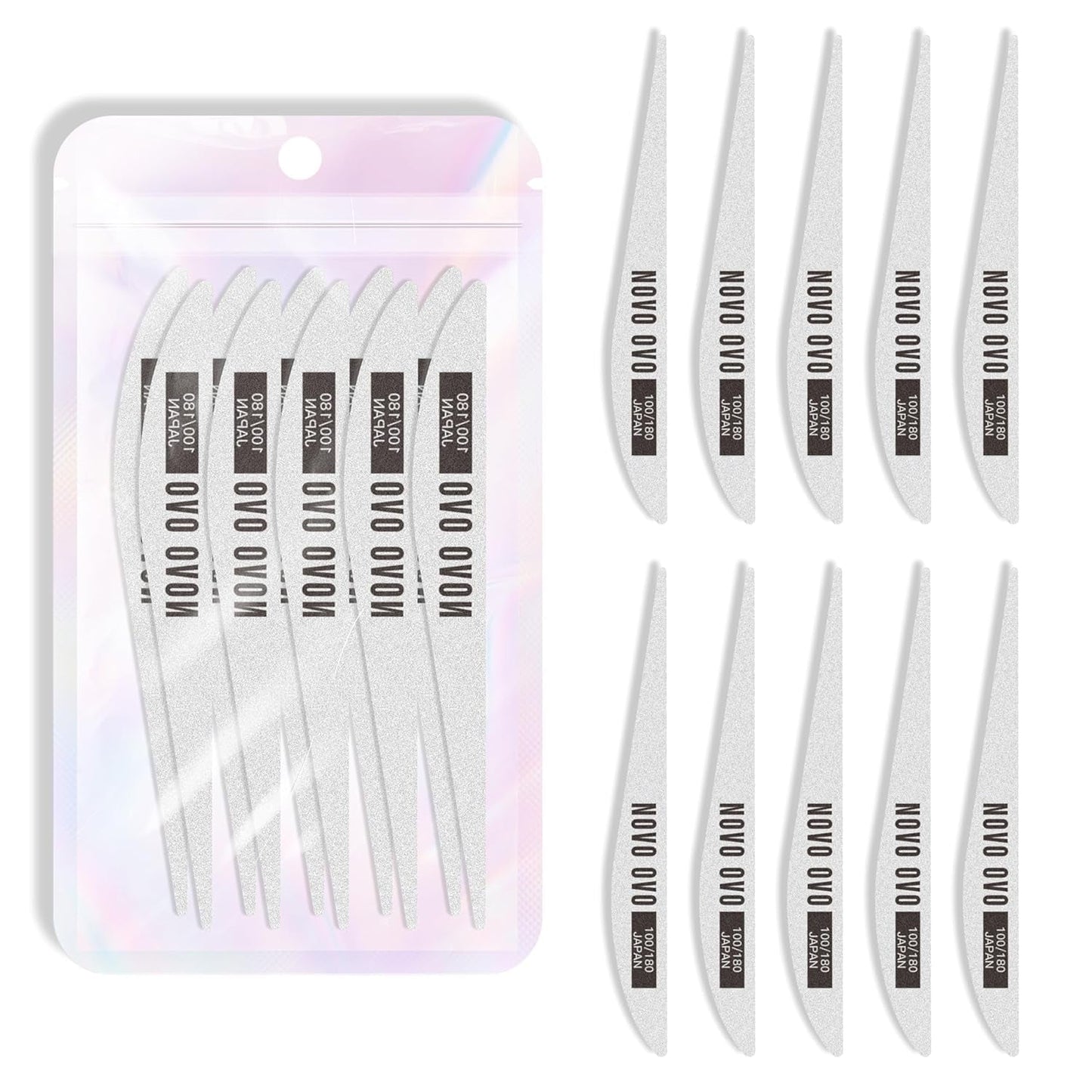 NOVO OVO 360 fogli adesivi per nail art facili da staccare e a pressione, trasparenti su entrambi i lati, attacco per nail art/confezione/conservazione/pratica/accessori, 30 pezzi x 12 fogli