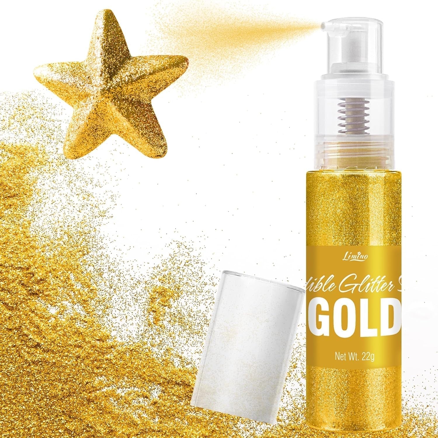 Spray commestibile glitter - Glitter commestibili 22G, polvere glitter commestibile per bevande, decorazioni per torte, macarons - Polvere glitter colorante alimentare, glitter commestibile per cocktail, muffin (Rosa)