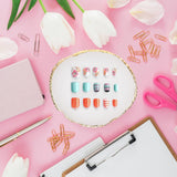 Maniküre Gemalt Palette Nail Art Palette Kunstharz Nagelkunst Nail Art Make up Palette Nagelmalerei Display Fach Kosmetik Mischwerkzeuge (Weiß)