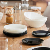 Harena N&b Glasgeschirr, 18-teilig, per 6 persone, bianco e nero