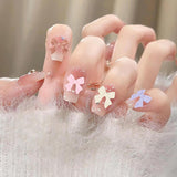 500 pezzi 3D Nägel Charm Schleifen Charms Nägel Nail Art Charms Schleife Nagel Charms Nägel Nail Art Schleifen Nageldekorationen Mit Aufnahmewerkzeug Für Frauen und Mädchen Nagel-Diy-Zubehör