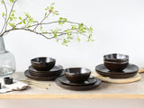 CreaTable, 21249, serie Natura Organic RUSTY, set di stoviglie da 12 pezzi per 4 persone, set di piatti in porcellana, lavabile in lavastoviglie e adatto al microonde, prodotto in Europa