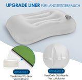 HIKENTURE Cuscino gonfiabile da campeggio/viaggio con fodera rimovibile, cuscino ergonomico, comodo cuscino per il collo da viaggio/outdoor, cuscino gonfiabile per il collo da viaggio (verde)... Cuscini ortopedici cervicali Naty Shop