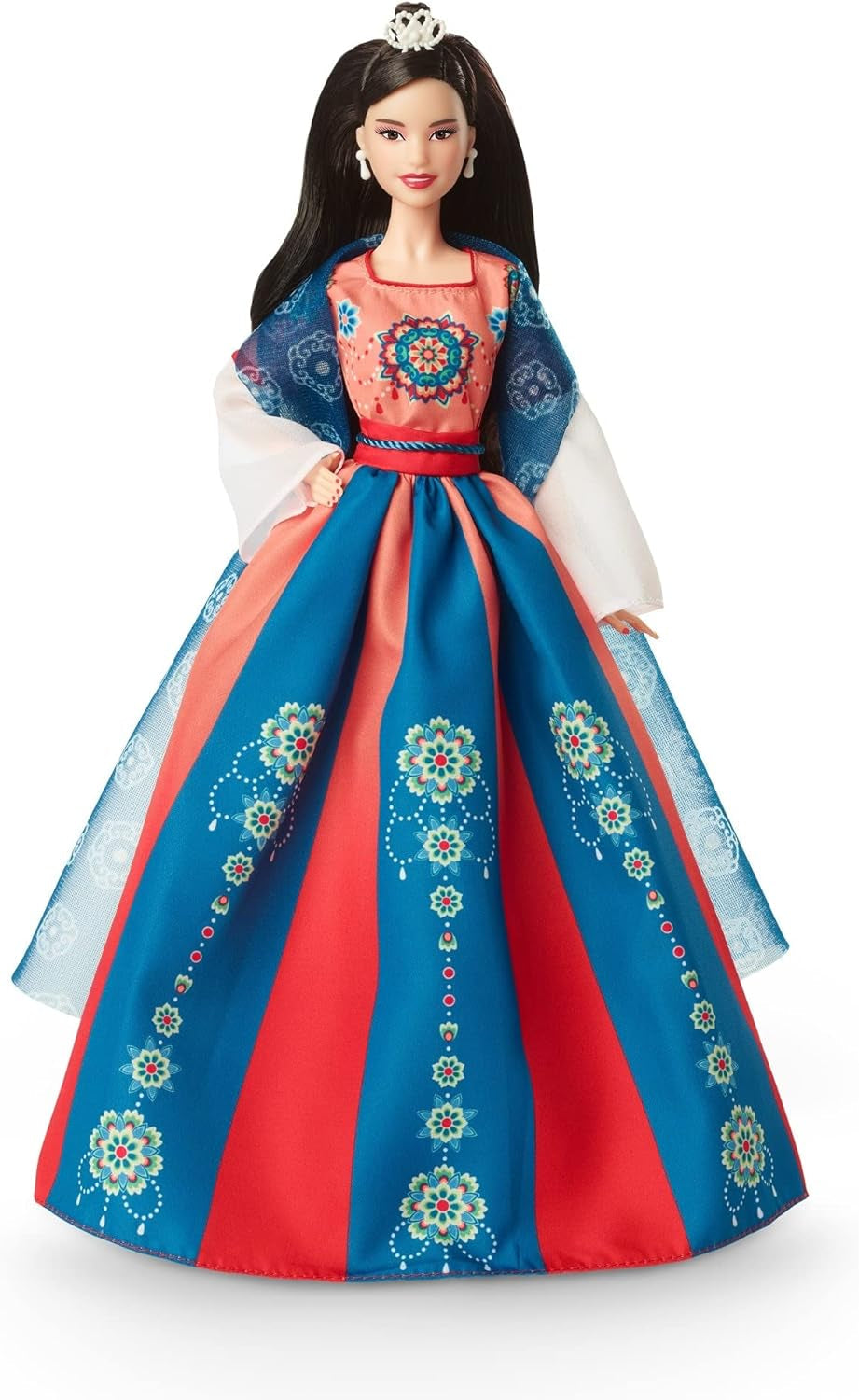 BARBIE Lunar New Year Puppe - Sammelfigur mit Traditionaler Hanfu-Robe und chinesischen Drucken, ispirato a Dunhuang-Höhlenmalereien, compresi Puppenständer und Echtheitszertifikat, HJX35