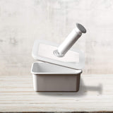Latta smaltata per la conservazione degli alimenti sottovuoto | XL| 1,85 l | 23,5 x 17,5 x 7 cm | mantiene il cibo fresco più a lungo | protegge il cibo da batteri e infestazioni fungine | senza pompa a vuoto Contenitori per alimenti Naty Shop