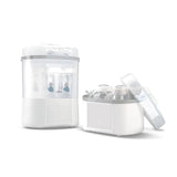 Sterilizzatore Modulare Chicco con Funzione Asciugatura, Sterilizzatore Biberon, Anello Dentizione e Ciuccio con Auto-Stop, Adatto al Microonde, Adatto per sterilizzare fino a 6 biberon da 330ml