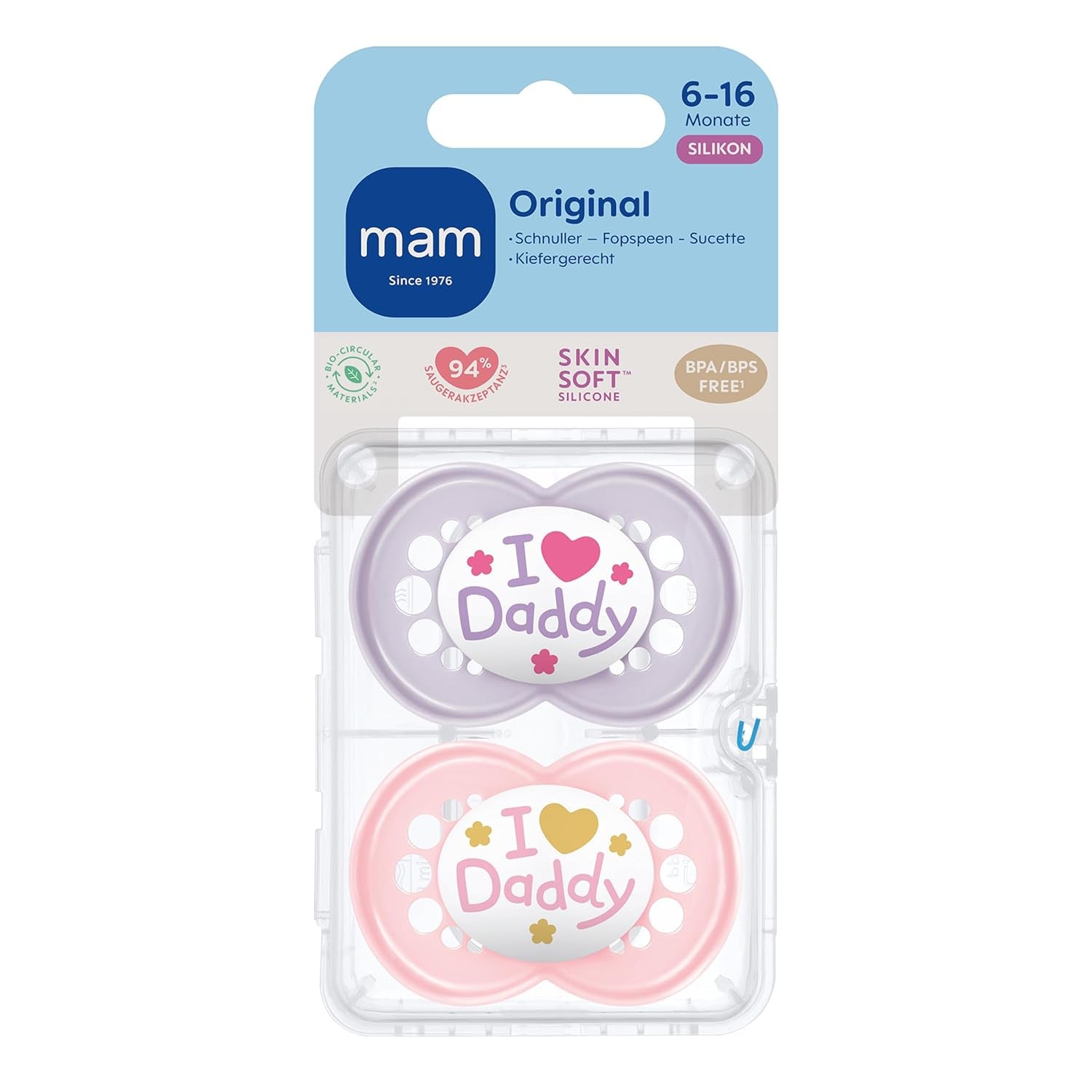 MAM Silicone originale 6-16 Daddy Rose