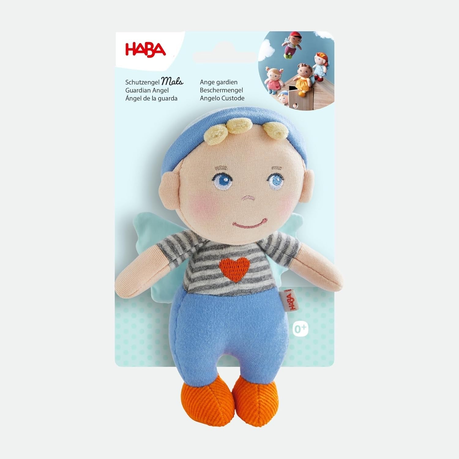 HABA Guardian Angel Mats - Bambola in peluche in tessuto (15 cm), regalo di benvenuto ideale per neonati e bambini piccoli - lavabile a 30°C - 2011869001 Bambole Naty Shop