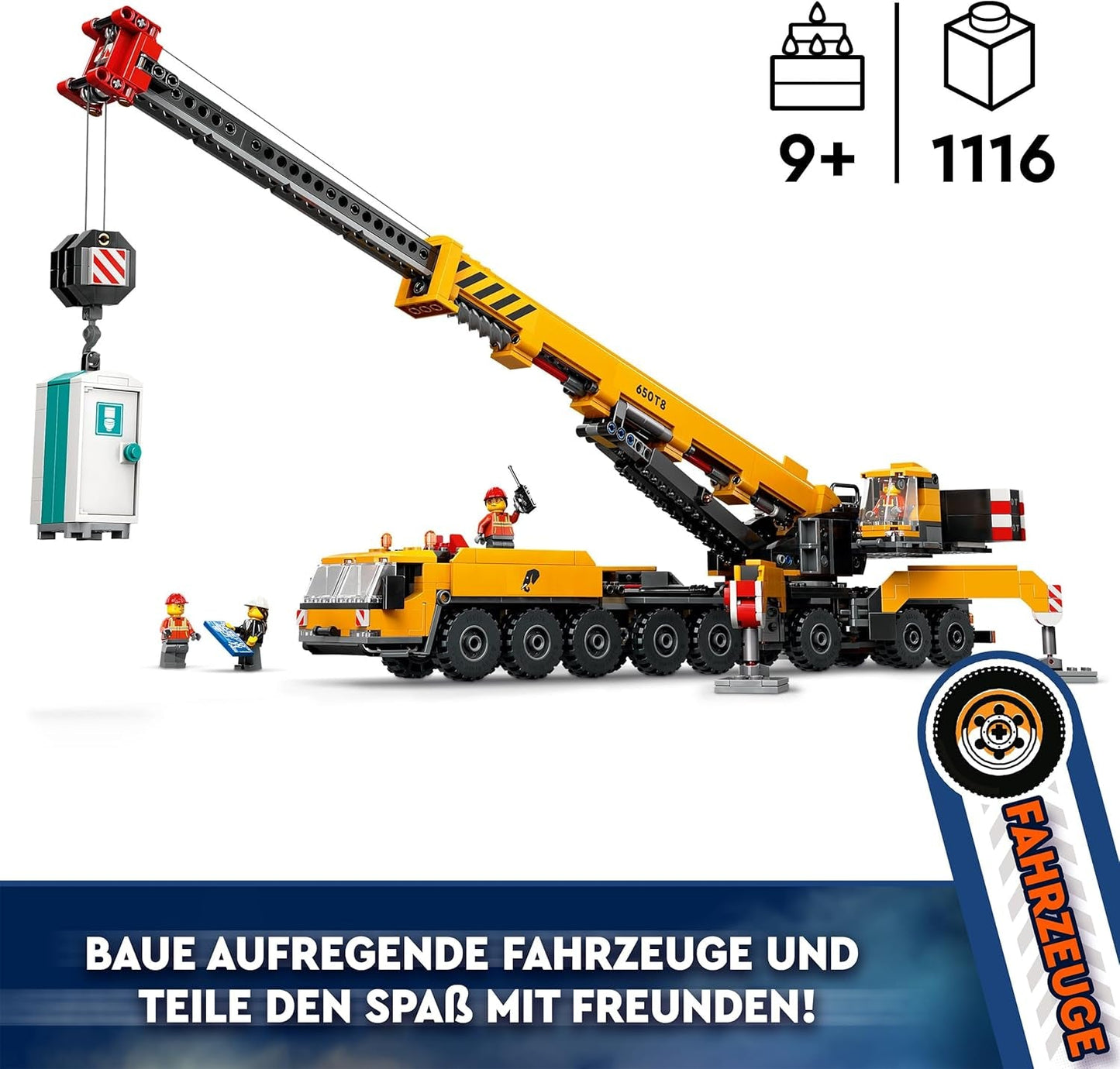 LEGO City Gru mobile da costruzione Giocattolo da costruzione per ragazzi e ragazze Regalo creativo per bambini Braccio lungo estensibile 4 Minifigure di operaio edile per giochi di ruolo 60409 Set da costruzione Besuche den LEGO-Store