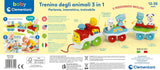 Clementoni Animali-3 Trenino Elettrico Parlante Interattivo Espandibile per Bimbo da 1 Anno (Versione Italiana) Made in Italy Multicolor 17740 Jucarii Bebe Naty Shop
