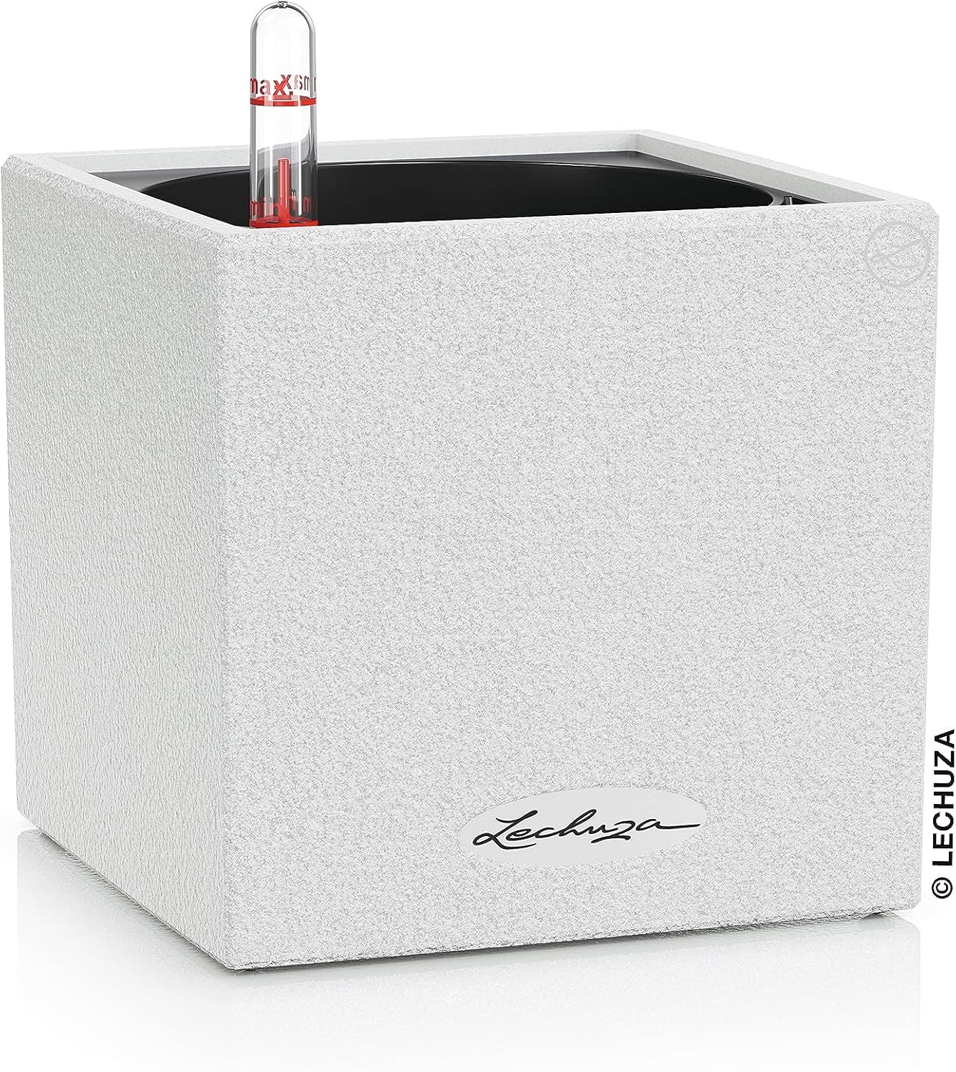 Cubo per erbe aromatiche di alta qualità LECHUZA CANTO Stone 14 con sistema di irrigazione a bastoncino, grigio pietra