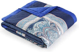 BASSETTI plaid in cotone SABBIONETA colore BLU B3 misura 135X190 Piumini e trapunte Naty Shop