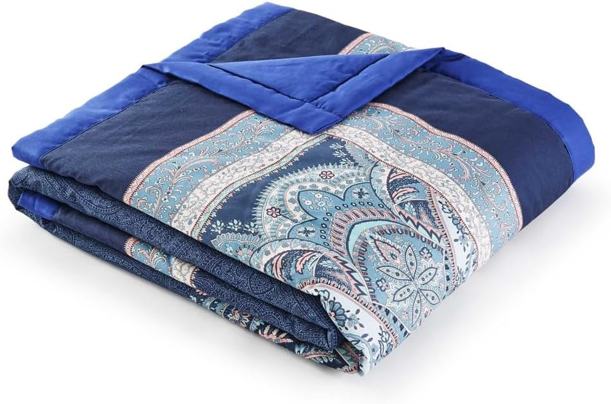 BASSETTI plaid in cotone SABBIONETA colore BLU B3 misura 135X190 Piumini e trapunte Naty Shop