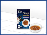 Strisce di zuppa Felix, zuppa di gatti, varietà mista, confezione da 8 (8 x 6 bustine da 48 g ciascuna)