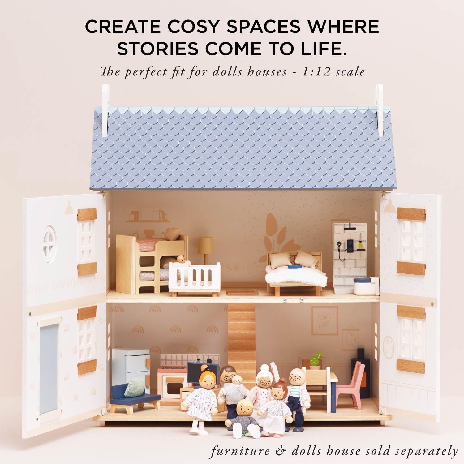 – Set da gioco per la casa delle bambole in legno della mia famiglia di bambole | Set di accessori per casa delle bambole Daisylane per ragazze - Adatto a partire dai 3 anni P053