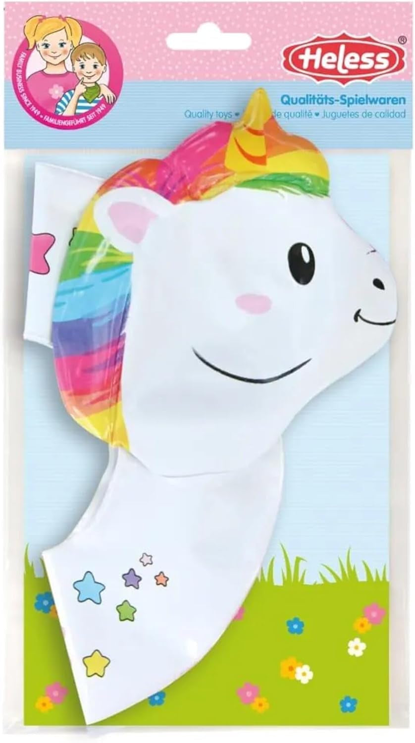 Heless 6601 - Anello da Nuoto con Unicorno Henri per Bambole, Misura 28-35 cm, per Divertimento in Piscina, Lago e Vasca da Bagno
