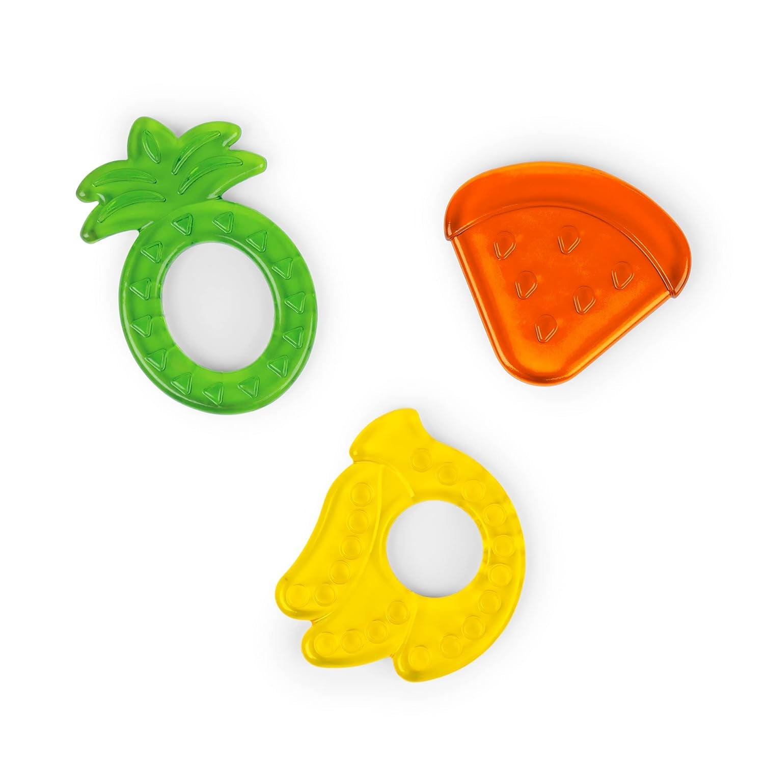 Bright Starts Gommini da masticare succosi, 3 anelli per la dentizione senza BPA, per tutti i bambini dai 3 mesi