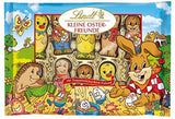 Piccoli Amici di Pasqua al Cioccolato | 2 x 100 g e Mini Uova Decorazione di Cioccolato con Latte Alpino | 2 bustine da 180 g | Uova di cioccolato al latte premium, confezionate in modo allegro e colorato, in quattro colori per Pasqua