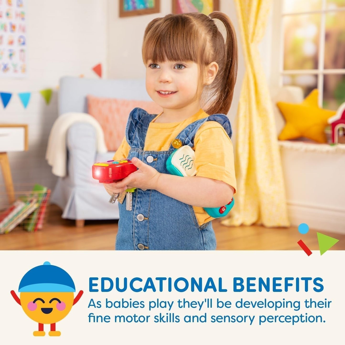 Battat toy key baby toy - Portachiavi colorato per auto con luci e suoni per bambini da 10 mesi in su Bebe Toys Naty Shop