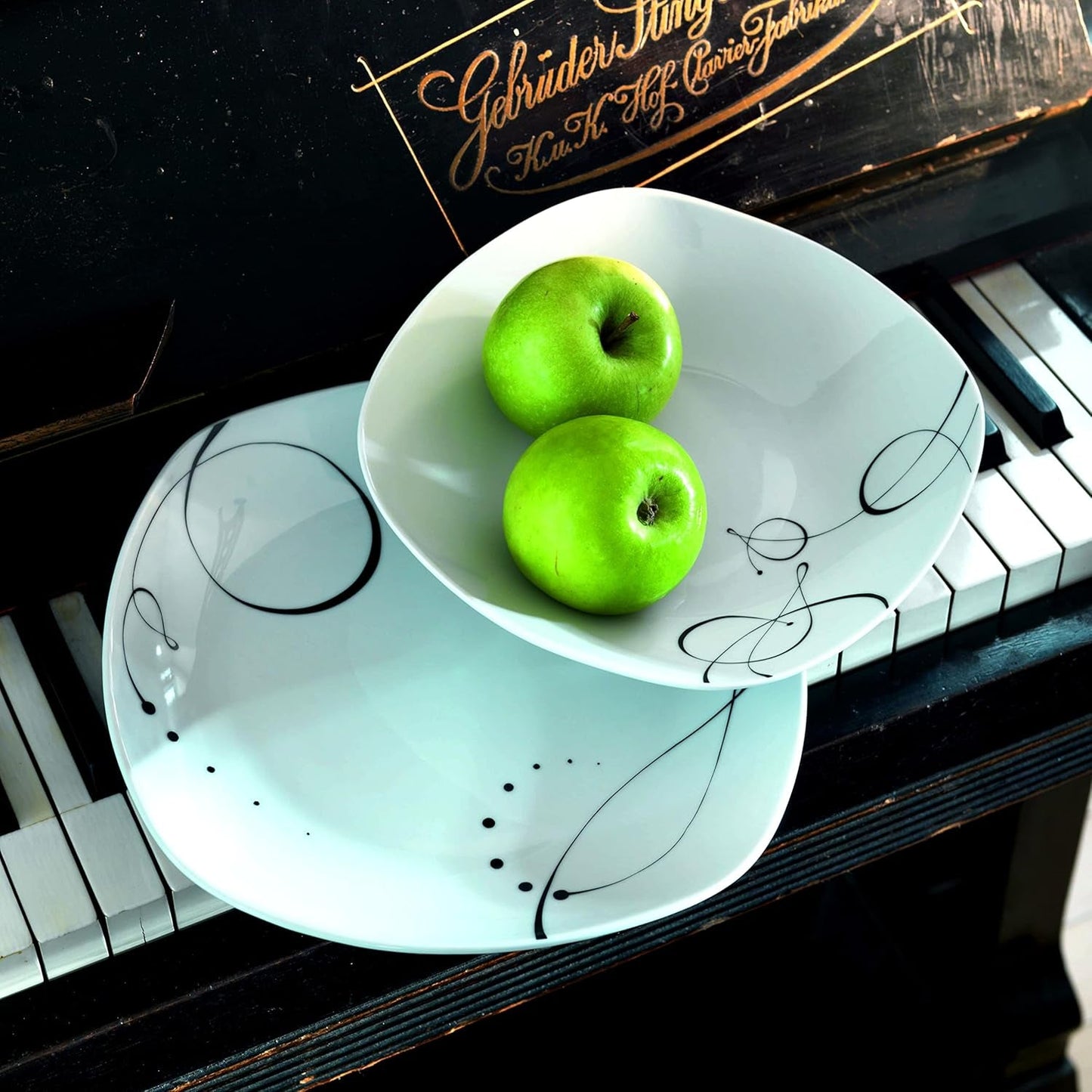 Servizio da tavola domestico di Mäser, serie Chanson, 12 pezzi per 6 persone, bianco