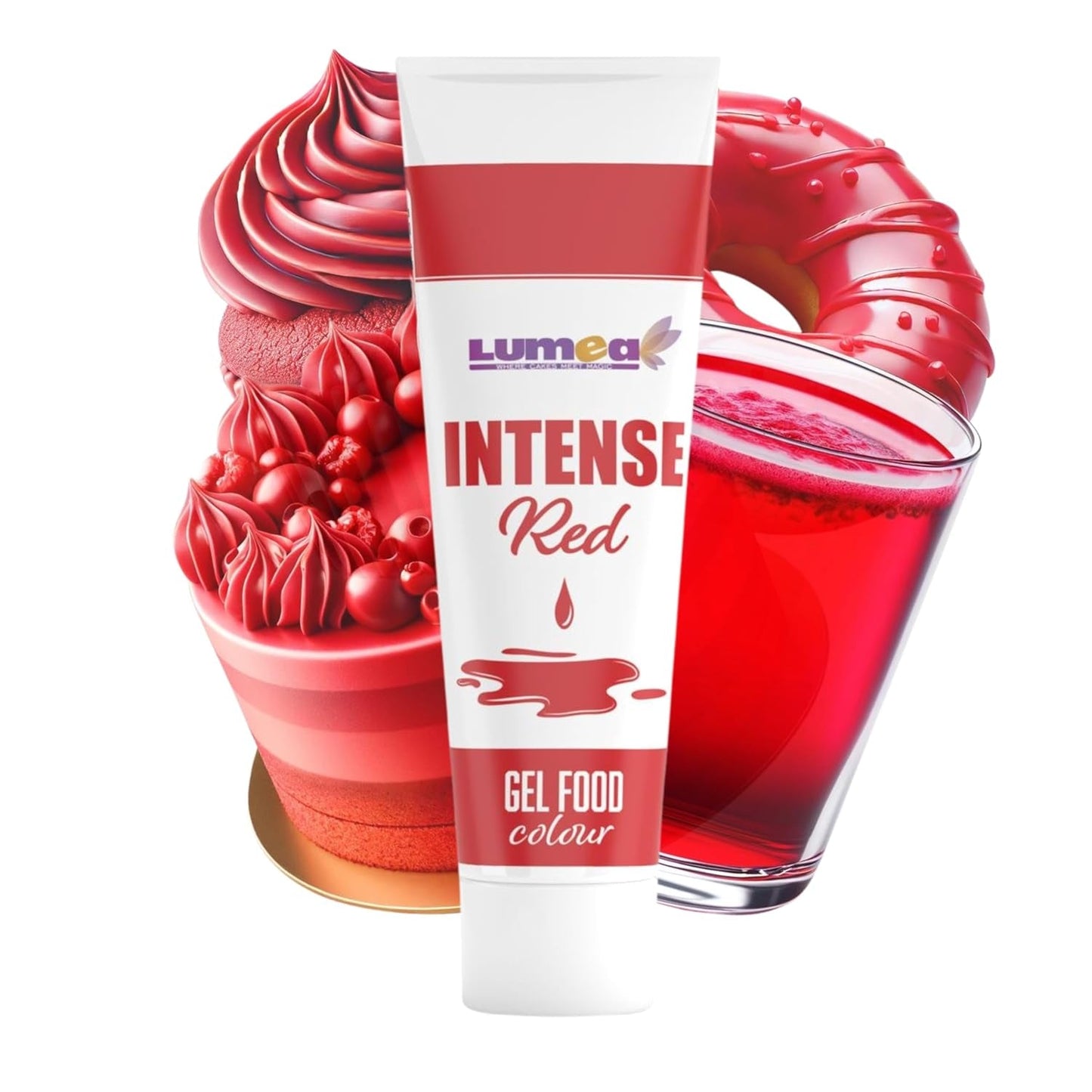 Dekozauber 24 coloranti alimentari rossi, gel, 30 g, vegani, senza zucchero, altamente concentrati, coloranti alimentari rossi per fondente, crema al burro, bevande e altro