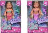 Simba 105733424 - Evi ama la sirenetta, 2 modi assortiti, verrà consegnato un solo articolo, Evi come sirena, pinna caudale mobile, con cavalluccio marino, bambola alla moda da 12 cm, dai 3 anni in su
