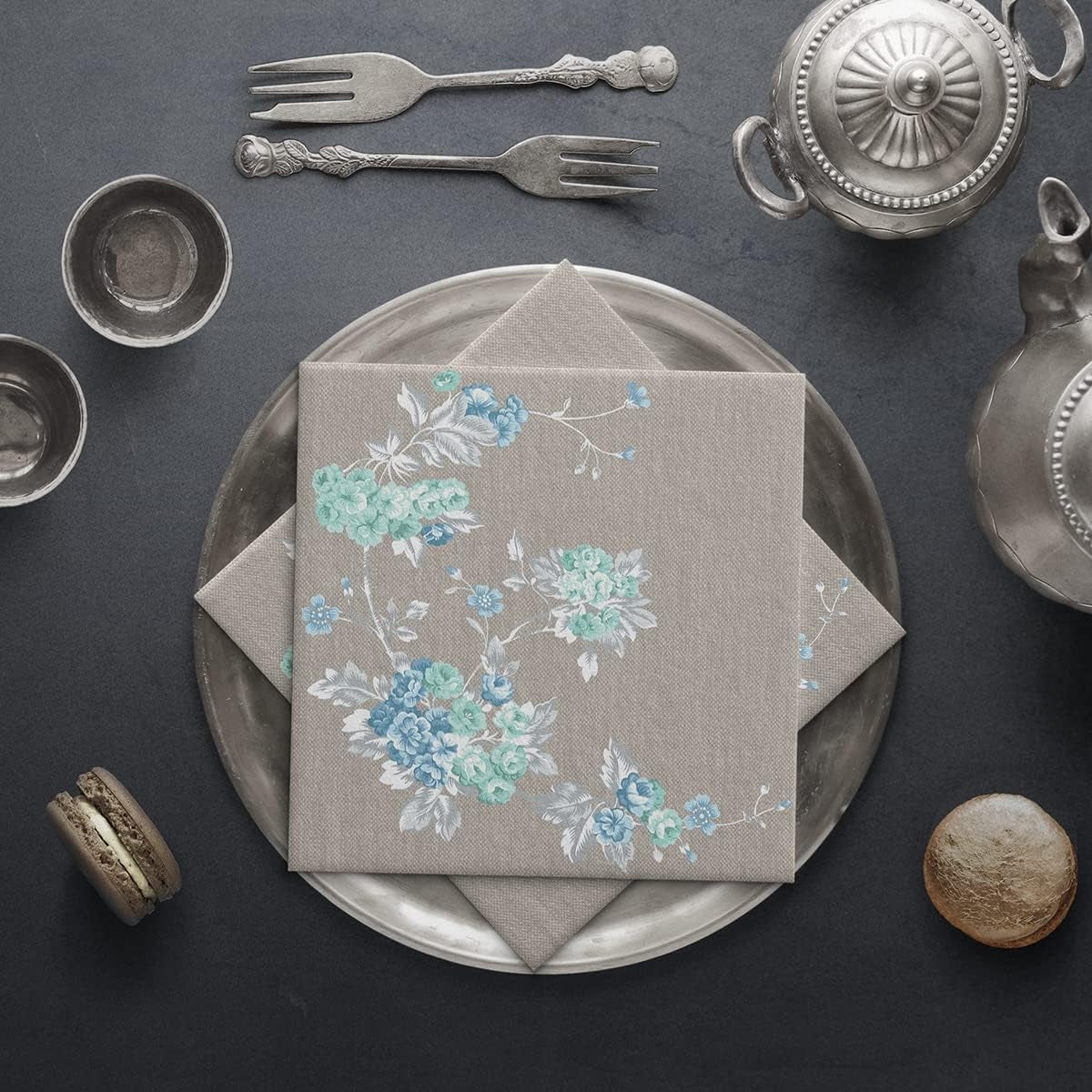 PAW - Tovaglioli 3 Veli (33 X 33 Cm) I 20 Pezzi I Perfetti per Compleanni, Feste, Matrimoni, Comunioni e Festività I Tovaglioli di Carta Colorati - Fiori Eleganti I Colore: Peaceful Garden
